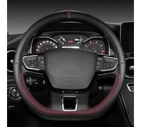YANBINDP for Ford Taurus VIII (Middle East) 2022-2025 Car Steering Wheel Cover PU Leather Steering Wheel Protector Covers Non-slip Breathable Interior Accessories,J/Wine Red
