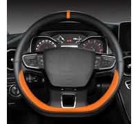 YANBINDP for Ford Taurus VIII (Middle East) 2022-2025 Car Steering Wheel Cover PU Leather Steering Wheel Protector Covers Non-slip Breathable Interior Accessories,F/Orange