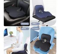 YANBINDP for GMC Terrain 2018-2023 2024 Car Seat Cushion Memory Foam L-Shaped Integrated Seat Cushions with Lumbar Support Ergonomic Coccyx Relief,Black-normal