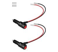 YANBORONSN 12V Cigarette Lighter Male Plug with Switch Button,16AWG Car Replacement Heavy Duty Plug Adapter Extension Cable Built-in 15A Fuse with Leads & LED Light（2 Pack）