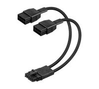 YANBORONSN 16AWG PCIE 5.0 GPU Power Extension Cable,12VHPWR 16 Pin(12+4) GPU Male to 2 X 8Pin PCIE Female Splitter Power Sleeved Cable for 16Pin(12+4) G P U,RTX 40/50 Series Graphics Cards(0.3M)