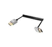 YANBORONSN 4K HDMI Coiled Cable, 90 Degree Downward Angle Short Spring Spiral HDMI 2.0 Cable Supports 4K@60Hz 18Gbps,for Camera,TV,Tablet 2.2Ft (Downward Angle)