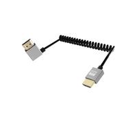 YANBORONSN 4K HDTV Coiled Cable, 90 Degree Left Angle Short Spring Spiral HDTV 2.0 Cable Supports 4K@60Hz 18Gbps,for Camera,TV,Tablet (2.2Ft)