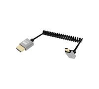 YANBORONSN 4K Micro HDTV Coiled Cable, 90 Degree Up Angle Short Spring Spiral HDTV 2.0 Cable Supports 4K@60Hz 18Gbps,for Camera,TV,Tablet (2.2Ft)