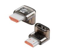 YANBORONSN 8K HDTV 2.1 Adapter,90 Degree Down Angle Male to Female HDTV Adapter Support 8K@60Hz,4K@120Hz for TV Box,Projector,TV,Laptop (2 Pack)