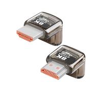 YANBORONSN 8K Hdtv 2.1 Adapter,90 Degree Up & Down Angle Male to Female Hdtv Adapter Support 8K@60Hz,4K@120Hz for TV Box,Projector,TV,Laptop (1 Pair)