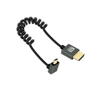 YANBORONSN 8K Micro HDTV Coiled Cable,90 Degree Down Angle Short Spring Spiral Micro HDTVto HDTV,HDTV2.1 Cable Supports 8K@60Hz,48Gbps,for Camera,TV,Tablet (2.2Ft)