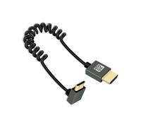 YANBORONSN 8K Mini HDMI Coiled Cable,90 Degree Downward Angle Spring Spiral Mini HDMI 2.1 Cable Supports 8K@60Hz 48Gbps, for Camera,TV,Tablet 2.2Ft