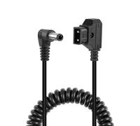 YANBORONSN 90 Degree Angle D-TAP to DC 5.5×2.5mm Coiled Cable, D Tap Male Cnnector to DC 5.5×2.5mm Plug Power Cable, for Cameras, Monitors, LED Cmera Lights, etc(0.4M/1.3Ft)