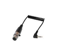 YANBORONSN 90 Degree Gold Plated 3.5mm to mini XLR 3Pin Female Coiled Cable, 1/8 inch Jack TRS Stereo Male to XLR 4Pin Audio Cable for Microphones, Mobile Phones, MP3 Players, Tablets (4 Pin)