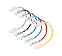 YANBORONSN Short Cat 6a Slim Ethernet Cable 0.25M,OD2.8mm Cat6a Gigabit High Speed 1000Mbps Internet Cable,RJ45 Network LAN Cord Compatible with PC,Xbox,Laptop,Network(6 Pack)