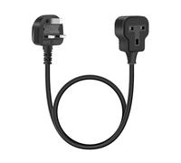 YANBORONSN Short Single Extension Lead,1 Way Gang Single UK 3 PIN Socket Male to Female 3x1mm² Mains Power Extension Lead with 13A for Home,Office,Outdoor (Black,0.6M)