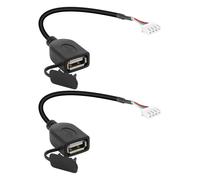 YANBORONSN Short USB 2.0 Female to bare wire 2.0 Cable with Dust/Waterproof Cap, 1FT DIY PH Cable for USB, Repair DIY Cable for USB Equipment Installed or Replace(2Pcs)