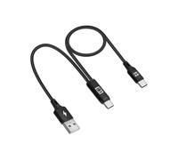 YANBORONSN USB OTG Sound Card Cable, USB C to USB C Male Audio Port with USB A Male Charging Port for Sound Card, Live Broadcast, Recording, Karaoke (1.5M)