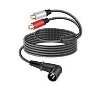 YANBORONSN XLR 90 Degree Male to Dual RCA Female Y Splitter Patch Cable,3-PIN XLR Splitter to 2 RCA Unbalanced Stereo Audio Interconnect Cable for Mixing console, Microphone, Recorder(2M)