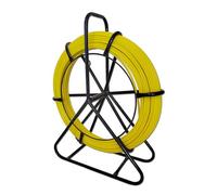 YANBORUI Fish Tape Fiberglass 6mm 656ft wire cable running electrical fish tape wire puller Cable Running Rod with Steel Reel Stand 【6mm*200m】