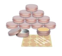 YANCAER 10 Pack 100ml - D83mm x H28mm Matte Pink Screw Top Aluminum Tin Jars Round with Screw Lid and Blank Labels, Cosmetics Pots Containers for DIY Candle, Crafts, Lip Balms, Salves, Travel