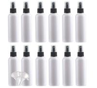 YANCAER 24 Pieces White 100ml Empty Plastic Perfume Spray Bottles with Black Sprayer Refillable Atomiser Bottles with 4 Pieces Funnels for Cleaning Travel