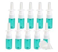 YANCAER Pack of 10, 10ml Green Nasal Spray Bottle with Long Nozzle - Refillable Bottle for Saline, Perfume, Liquids, Moisturizing Spray, Travel and DIY Packaging