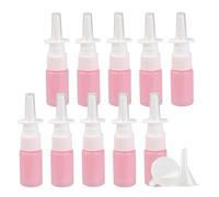 YANCAER Pack of 10, 10ml Pink Nasal Spray Bottle with Long Nozzle - Refillable Bottle for Saline, Perfume, Liquids, Moisturizing Spray, Travel and DIY Packaging