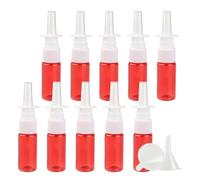 YANCAER Pack of 10, 15ml Red Nasal Spray Bottle with Long Nozzle - Refillable Bottle for Saline, Perfume, Liquids, Moisturizing Spray, Travel and DIY Packaging