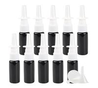 YANCAER Pack of 10, 20ml Black Nasal Spray Bottle with Long Nozzle - Refillable Bottle for Saline, Perfume, Liquids, Moisturizing Spray, Travel and DIY Packaging