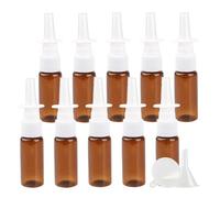 YANCAER Pack of 10, 20ml Brown Nasal Spray Bottle with Long Nozzle - Refillable Bottle for Saline, Perfume, Liquids, Moisturizing Spray, Travel and DIY Packaging