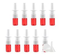 YANCAER Pack of 10, 5ml Red Nasal Spray Bottle with Long Nozzle - Refillable Bottle for Saline, Perfume, Liquids, Moisturizing Spray, Travel and DIY Packaging