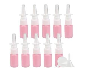 YANCAER Pack of 20, 10ml Pink Nasal Spray Bottle with Long Nozzle - Refillable Bottle for Saline, Perfume, Liquids, Moisturizing Spray, Travel and DIY Packaging