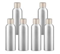YANCAER Pack of 6, 120ml Empty Refillable Silver Aluminum Bottle with Frosted Gold Aluminium Screw Cap for Liquids, Oils, Cosmetics, Travel and DIY Packaging