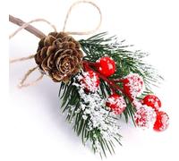 YANCAIYUNL 8 Pcs Christmas Berry Picks with Pine Cones and Holly Stems, Artificial Greenery Spray for DIY Xmas Wreath Garland, Christmas Tree Decorations, Floral Arrangements and Holiday Centerpieces