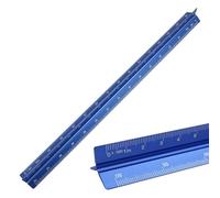YANCAIYUNL Architectural Scale Ruler, Aluminum Triangular 30cm Scale Ruler Metric 1:100, 1:200, 1:250, 1:300, 1:400, 1:500 Standard 12 Inch for Architects, Students, Draftsman and Engineers (Blue)
