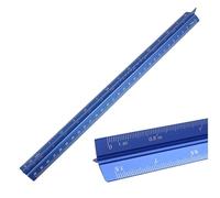YANCAIYUNL Architectural Scale Ruler, Aluminum Triangular 30cm Scale Ruler Metric 1:20, 1:25, 1:50, 1:75, 1:100, 1:125 Standard 12 Inch for Architects, Students, Draftsman and Engineers (Blue)