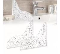 YANCAIYUNL Shower Splash Guard 2pcs Self Adhesive Bathtub Corner Splash Guard Clear Shower Water Sink Guard Preventing Water from Splashing for Bathtub for Washbasins, Bathtubs, Sinks (Water ripples)