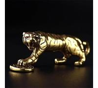 YANCHIPANGHE Brass Décor,Bronze Statue,4.51x1.57cm Golden Tiger Figurine Alloy Retro Abstract Tiger Miniatures Animal Sculpture Casting Crafts