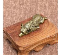 YANCHIPANGHE Brass Décor,Bronze Statue,8x3.1x1.5cm Pure Copper Corgi Puppy Miniature Figurines Solid Brass Animal Dog Desktop Ornament Decoration Crafts Paperweight Tea Pets
