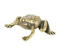 YANCHIPANGHE Brass Décor,Bronze Statue,Antique Lucky Rich Toads Frog Animal Statue Decor Tea Pet Bronze Ornaments Craft Collection 3x1.5cm