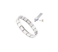 YANCHUN 2 Pcs Italian Charm Bracelets for Women Shiny 9mm Italian Starter Charm Bracelet Starting at 18 Links for 6” Wrist Size Interlocking Stainless Steel Modular Links, adjustable, Alloy, no