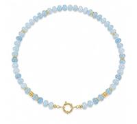 YANCHUN Beaded Necklaces for Women Colorful Natural Gemstone Necklace Green Blue Small Beaded Necklace Elegant Stone Jewelry for Everyday Wear Summer Beach Accessories Gift to her, One Size, Stone, No