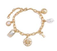 YANCHUN Charm Bracelets for Women Shell Starfish Heart Bracelet Jewelry Beach Vacation Outfits Summer Dresses for Women 2024 Trendy Pearl Bracelet Gifts for Teen Girls, Standard, Alloy, no gemstone