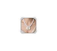 YANCHUN Chunky Beaded Necklace for Women Bow Statement Jewelry Gift, One Size, Acrylic, No Gemstone
