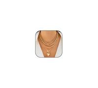 YANCHUN Chunky Gold Silver Necklace Layered Silver Chains for Women Heart Star Beaded Statement Necklace Adjustable Clasp Dainty Everyday Minimalist Gifts