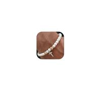YANCHUN Cross Bead Bracelet for Men Christian Gift Men's Cross Charm Bracelets Adjustable Jesus Faith Religious Easter Catholic Communion Christening Christmas Jewellery Gift for Men, Alloy, No