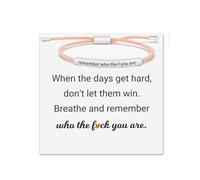 YANCHUN Dont Let The Hard Days Win Bracelet Inspirational Gifts for Women Adjustable Braided Tube Bracelet Don't Let The Hard Days Win Bracelets for Women Trendy 2025, L, Alloy, no gemstone
