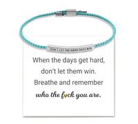 YANCHUN Dont Let The Hard Days Win Bracelet Inspirational Gifts for Women Adjustable Braided Tube Bracelet Don't Let The Hard Days Win Bracelets for Women Trendy 2025, Adjustable, Zinc, no gemstone