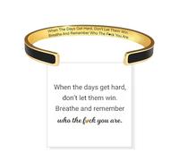 YANCHUN Dont Let The Hard Days Win Bracelet Inspirational Gifts for Women Adjustable Braided Tube Bracelet Don't Let The Hard Days Win Bracelets for Women Trendy 2025, Adjustable, Zinc, no gemstone