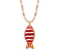 YANCHUN Fish Necklace for Women Red Blue Beaded Necklace Summer Beach Jewelry Ocean Inspired Beach Vacation Outfits Trendy Gift 2026, One Size, Resin, No Gemstone