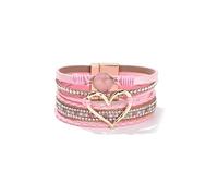 YANCHUN Heart Leather Wrap Bracelet for Women Handmade Stackable Boho Cuff Bangles Bracelets for Women Trendy 2025