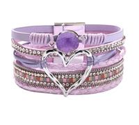 YANCHUN Heart Leather Wrap Bracelet for Women Handmade Stackable Boho Cuff Bangles Bracelets for Women Trendy 2025