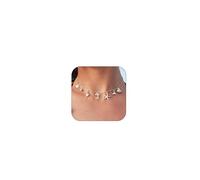 YANCHUN Initial Charm Necklaces for Women Gold Letter Surfer Starfish Shell Pearl Beach Necklace Jewelry Initial A-Z Pendant Necklaces Jewelry for Teen Girl Gifts Trendy Stuff